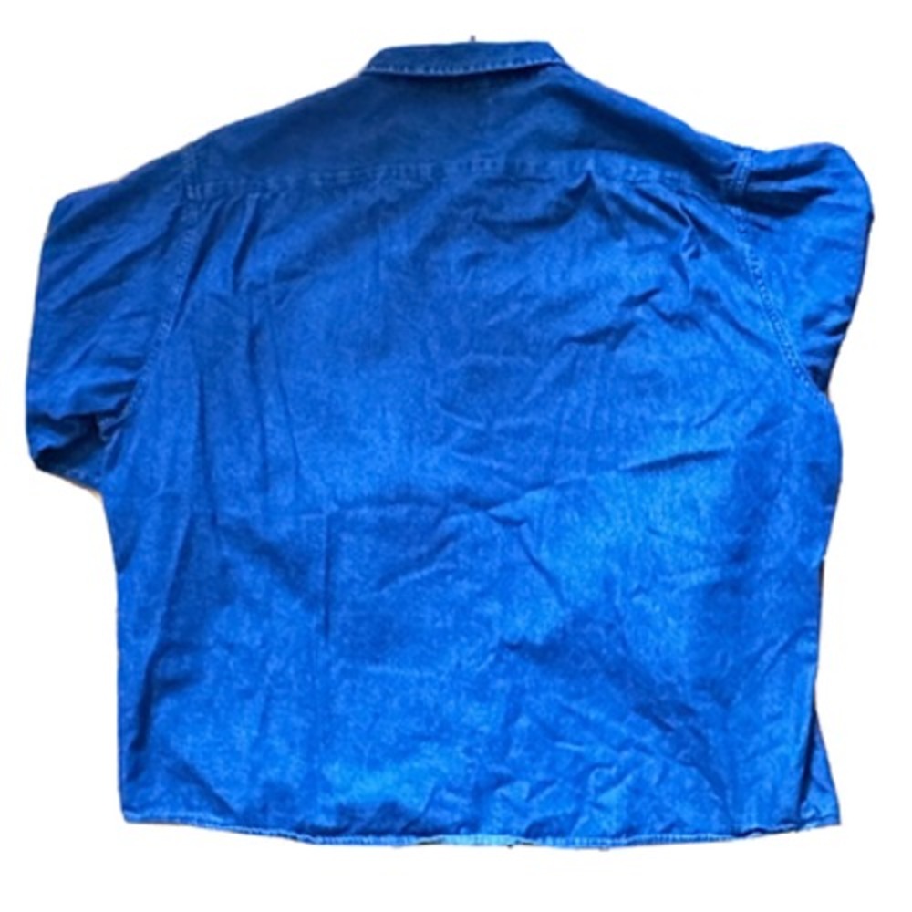 Wrangler‎ Denim Shirt Mens Size 3XL Blue Stretch Cotton Button Western Shirt - Picture 5 of 12